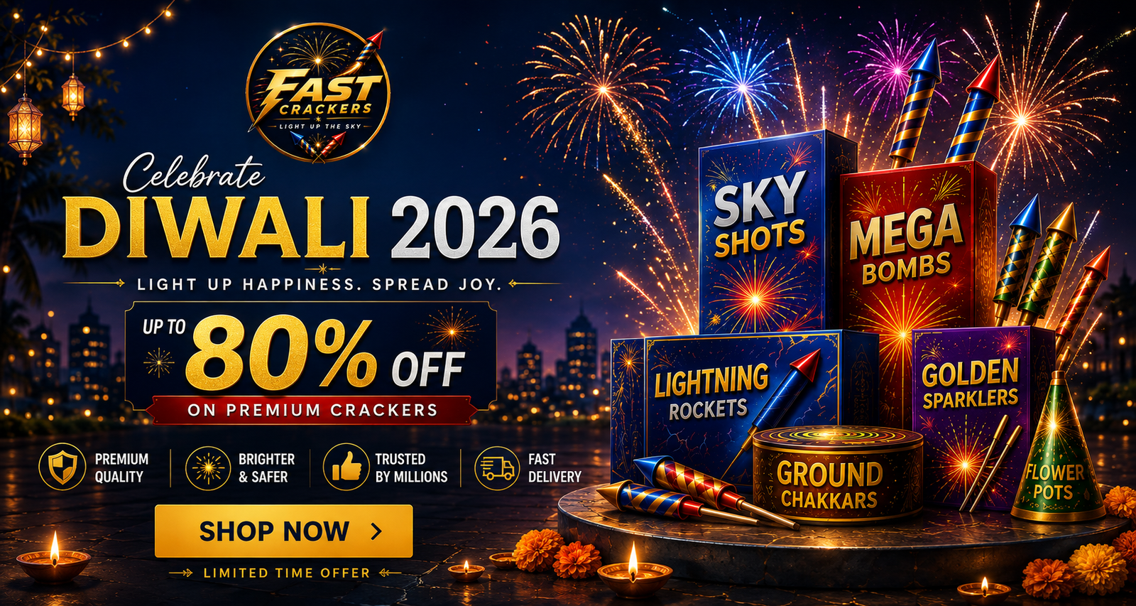 Fast Crackers - Diwali 2026 - Up to 80% Off